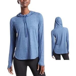 Athleta Uptempo Hoodie Sweatshirt, Chrome Blue S - EUC, Athleisure, Lightweight